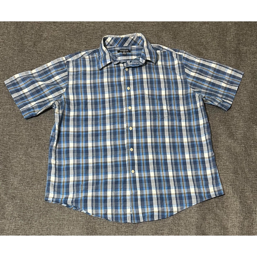 George‎ Men's L 42-44 Plaid Short Sleeve Shirt